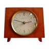 Vintage wooden table clock Ruhla electric Germany, 1970s