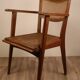 Vintage wooden armchair and canning 1950
