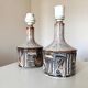 Vintage stoneware table lamps by Jette Hellerøe for Axella, 1960s, set of 2