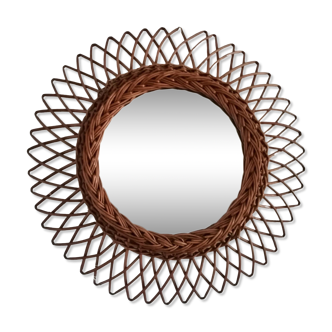 Vintage rattan mirror