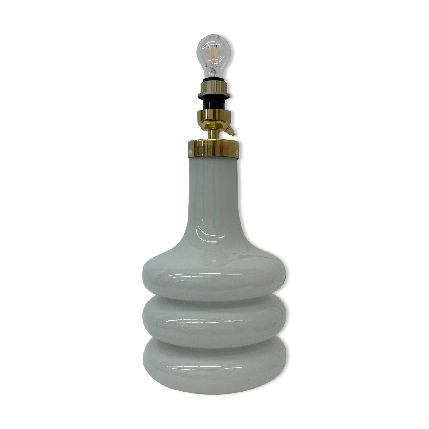 Lampe de table, design du milieu du siècle en verre illuminé, 1970's