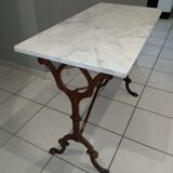 Marble bistro table Carrara 1910 Meallet Paris