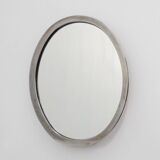 Miroir mural ovale chromé Art Déco, Belgique vers 1920