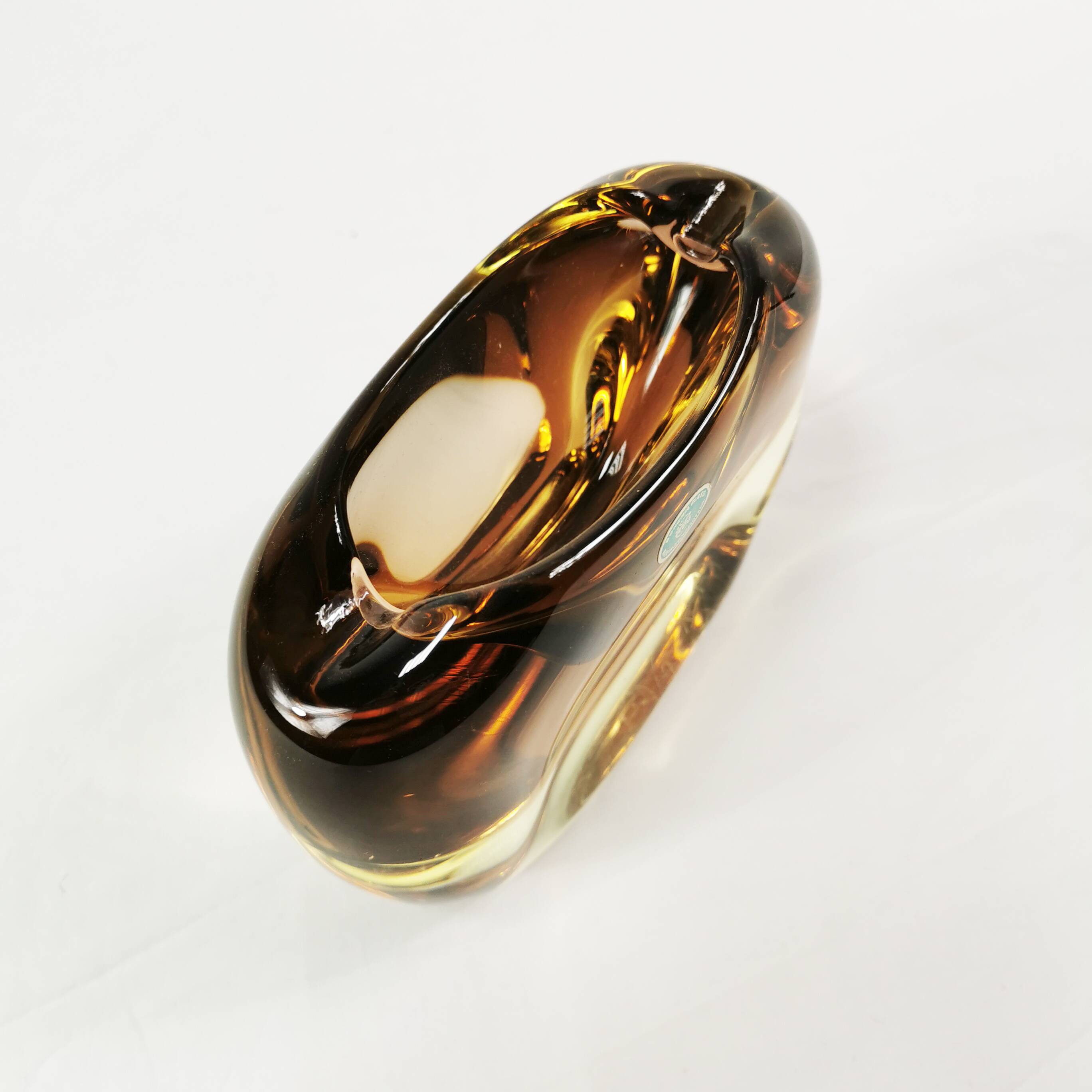 Bohemian Art Glass ashtray, Železný Brod (ZBS), designed by Miloslav Klinge