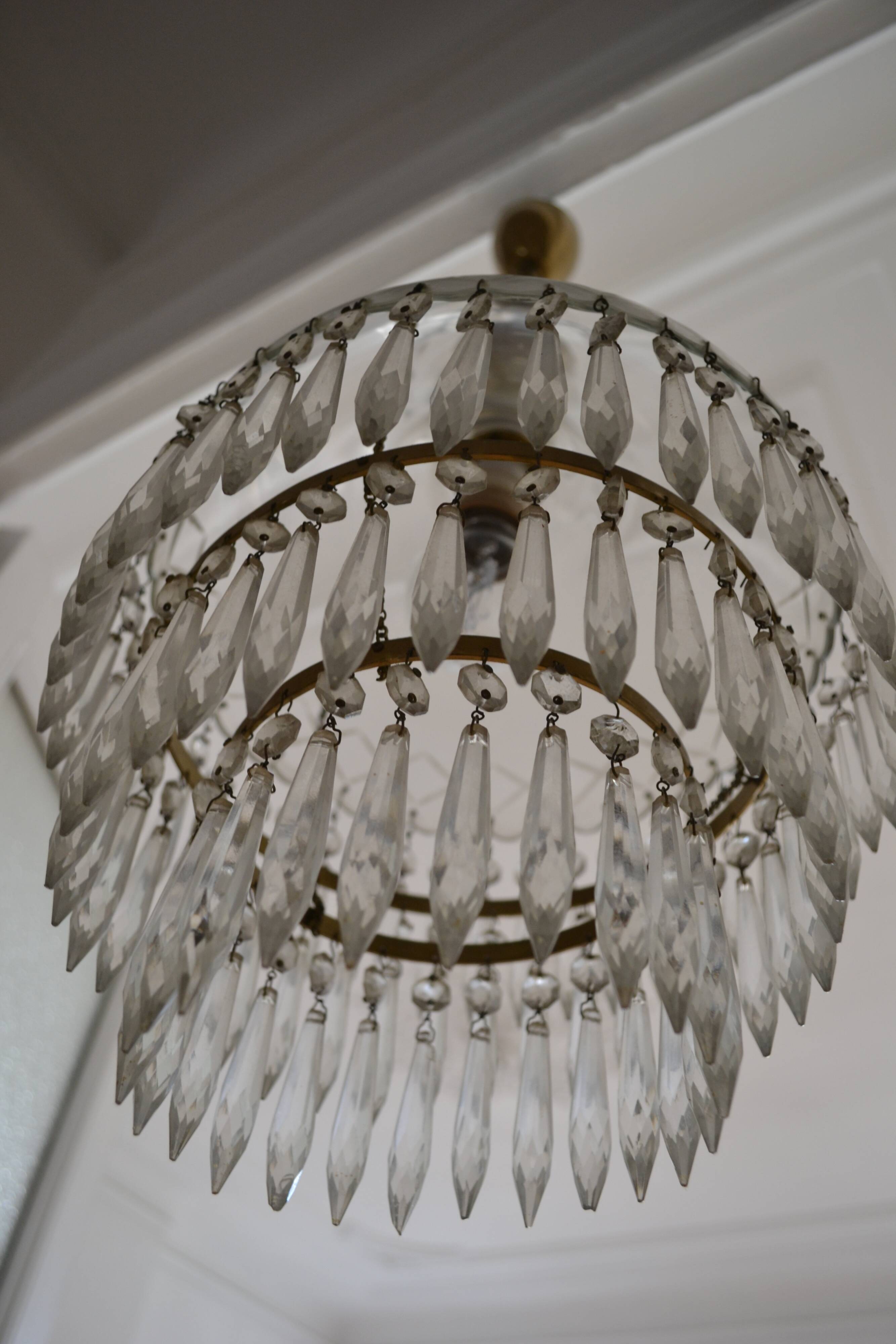 Vintage chandelier entirely made of crystal
