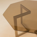 Dining table "two legs" octagonal metal 70's