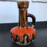 Flamed ceramic pitcher, Baudin, 70s