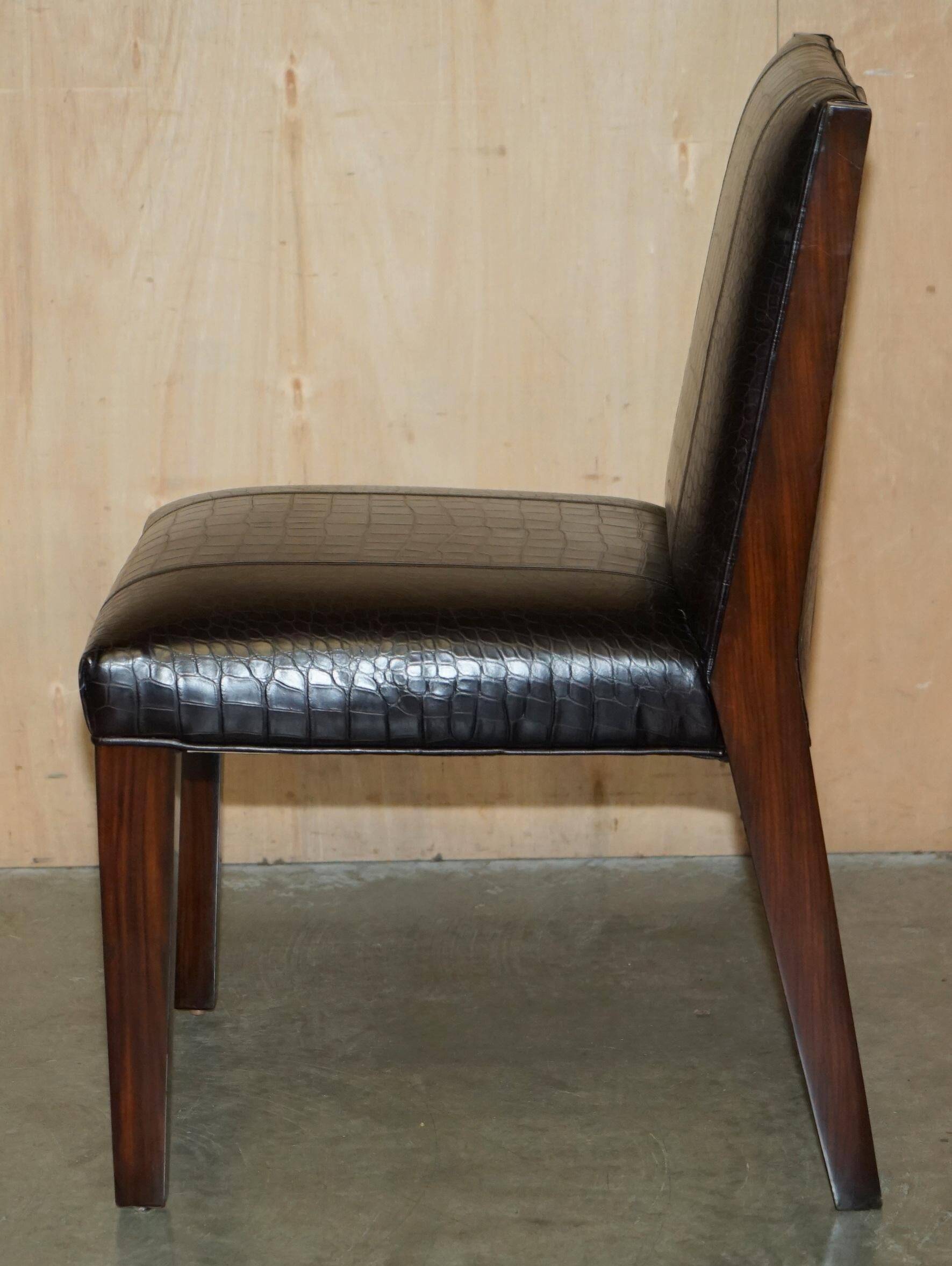 Chaises d'appoint Ralph Lauren Metropolis cuir patiné crocodile