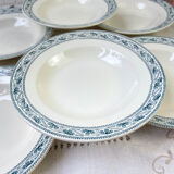 6 deep plates in Boulenger blue ironstone “Champigny”