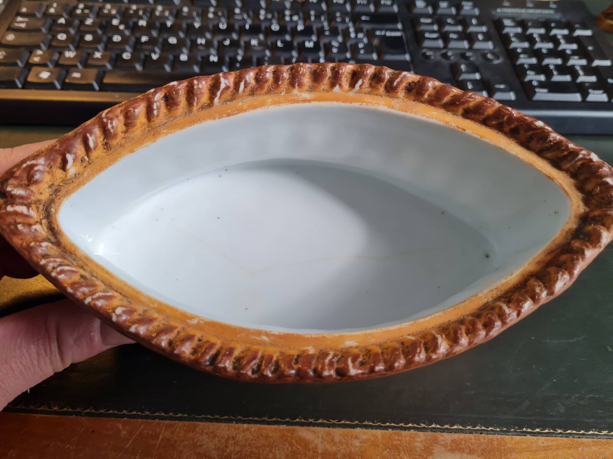 Painted terracotta terrine