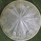 French Art Deco White Pate De Verre Platformer With Abstract Tulip Design 5145