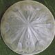 French Art Deco White Pâte de Verre Platform with Abstract Tulip Design 5145