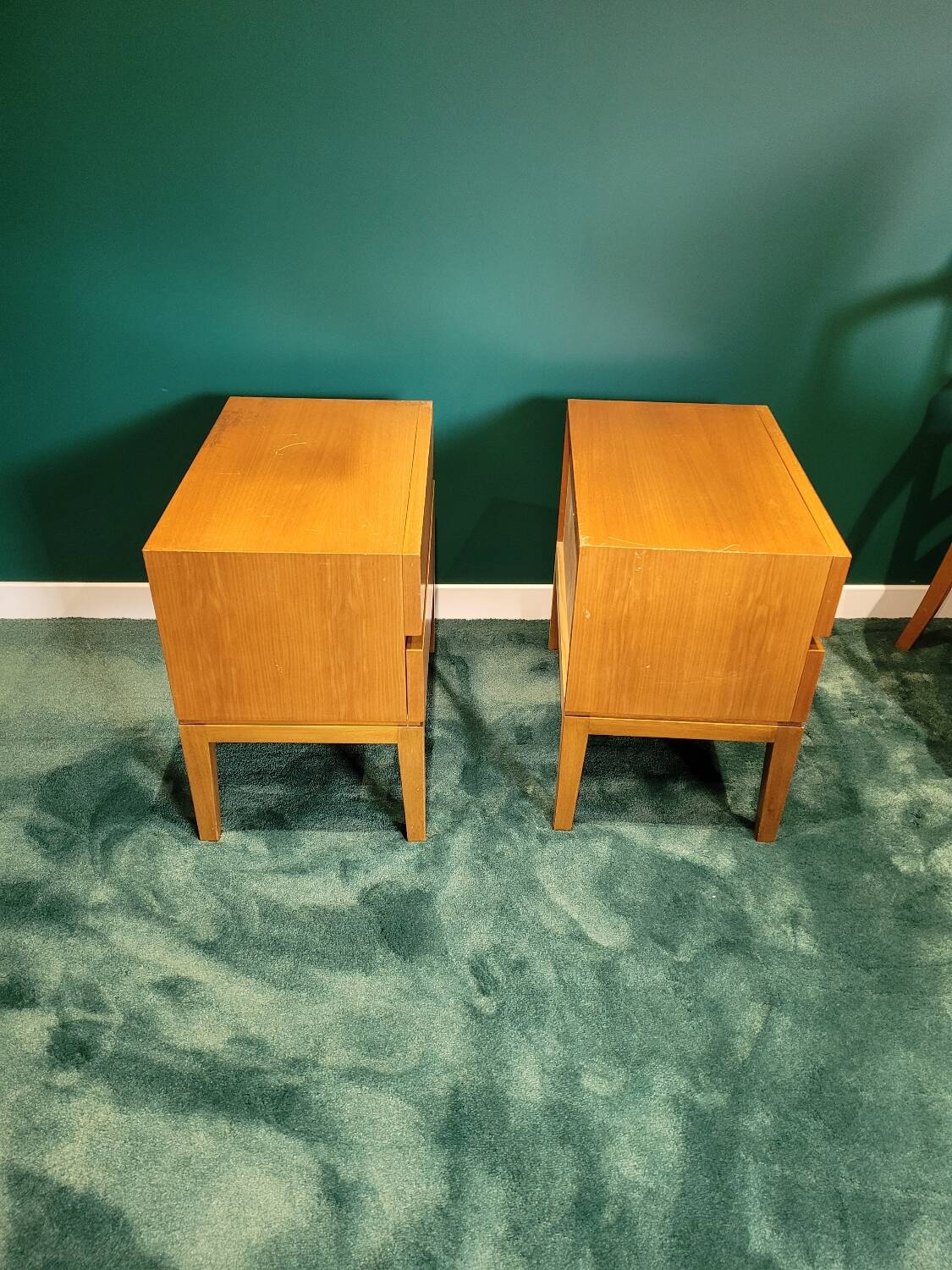 Pair of vintage bedside tables with 2 drawers