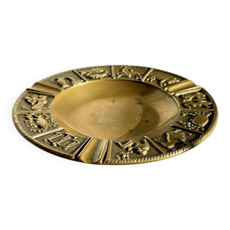 ASH TRAY Zodiac Signs BRONZE Vintage
