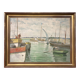 René bezaud (1909-2000), leaving the port, oil on canvas