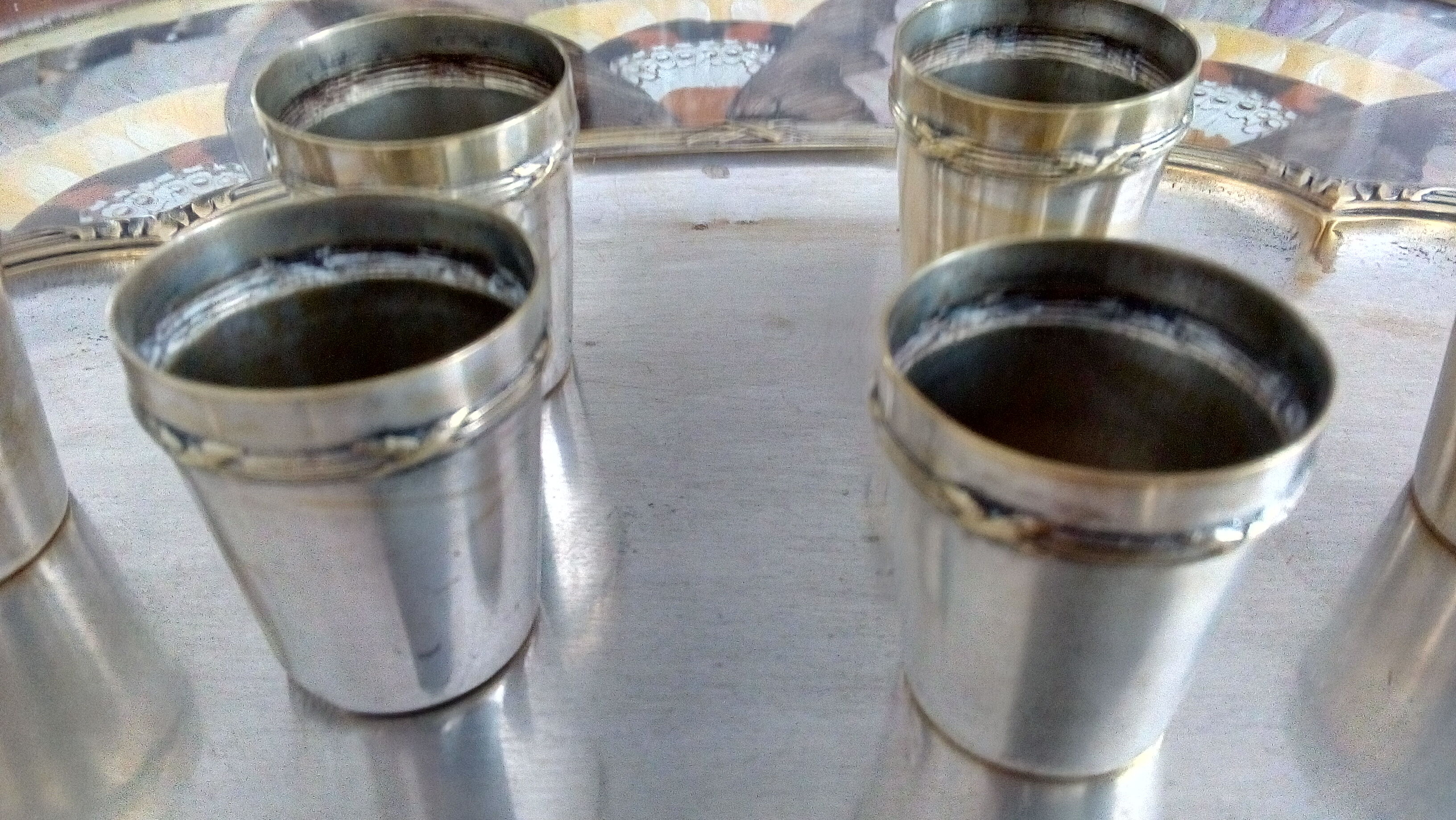 Silver metal liquor service