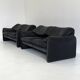 Cassina Maralunga 2 places noir-gris par Vico Magistretti