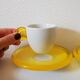 Set de 2 tasses à expresso jaunes Guzzini avec soucoupes