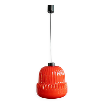 Lampe suspendue vintage en verre tchécoslovaque par Osvětlovací Sklo, 1970