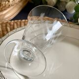 6 engraved wine glasses.