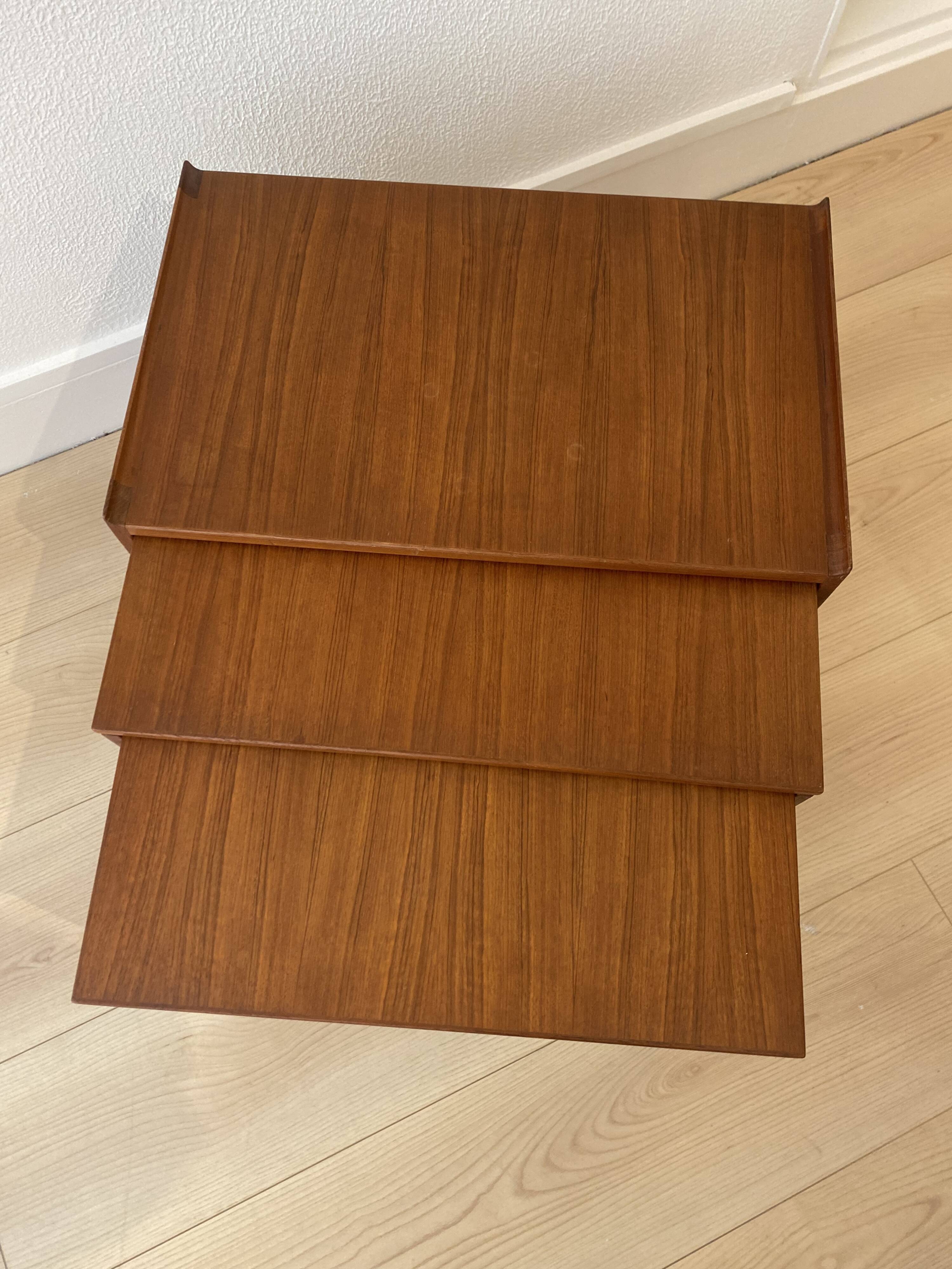 Scandinavian teak nesting tables