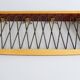 Wall coat rack with hat shelf made of wood and cords, Mid Century coat rack