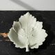 Celadon porcelain vine leaf dish by L. Michelaud, Limoges, 1930-50.