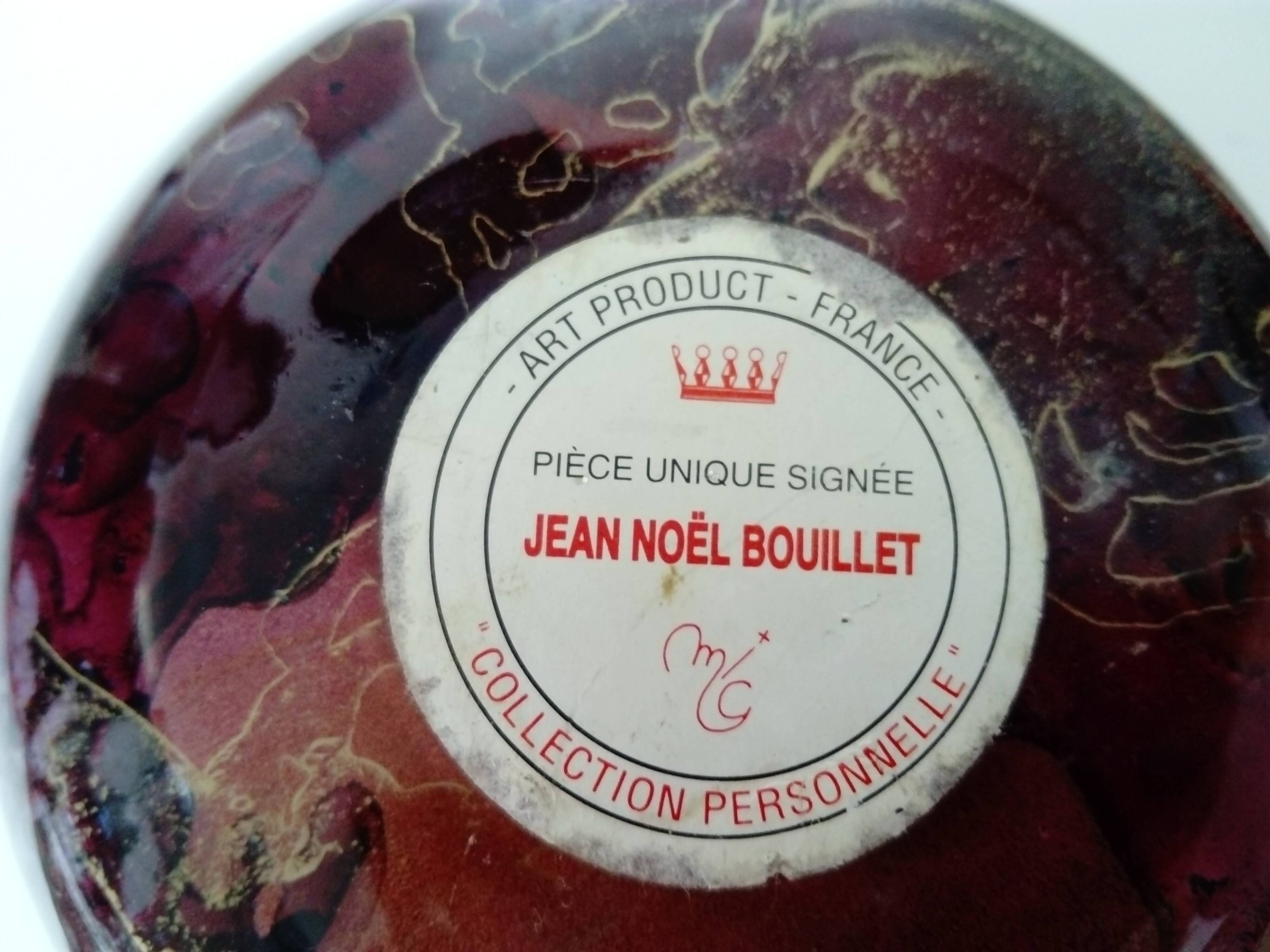 Lacquered glass ball vase by Jean Noel Bouillet