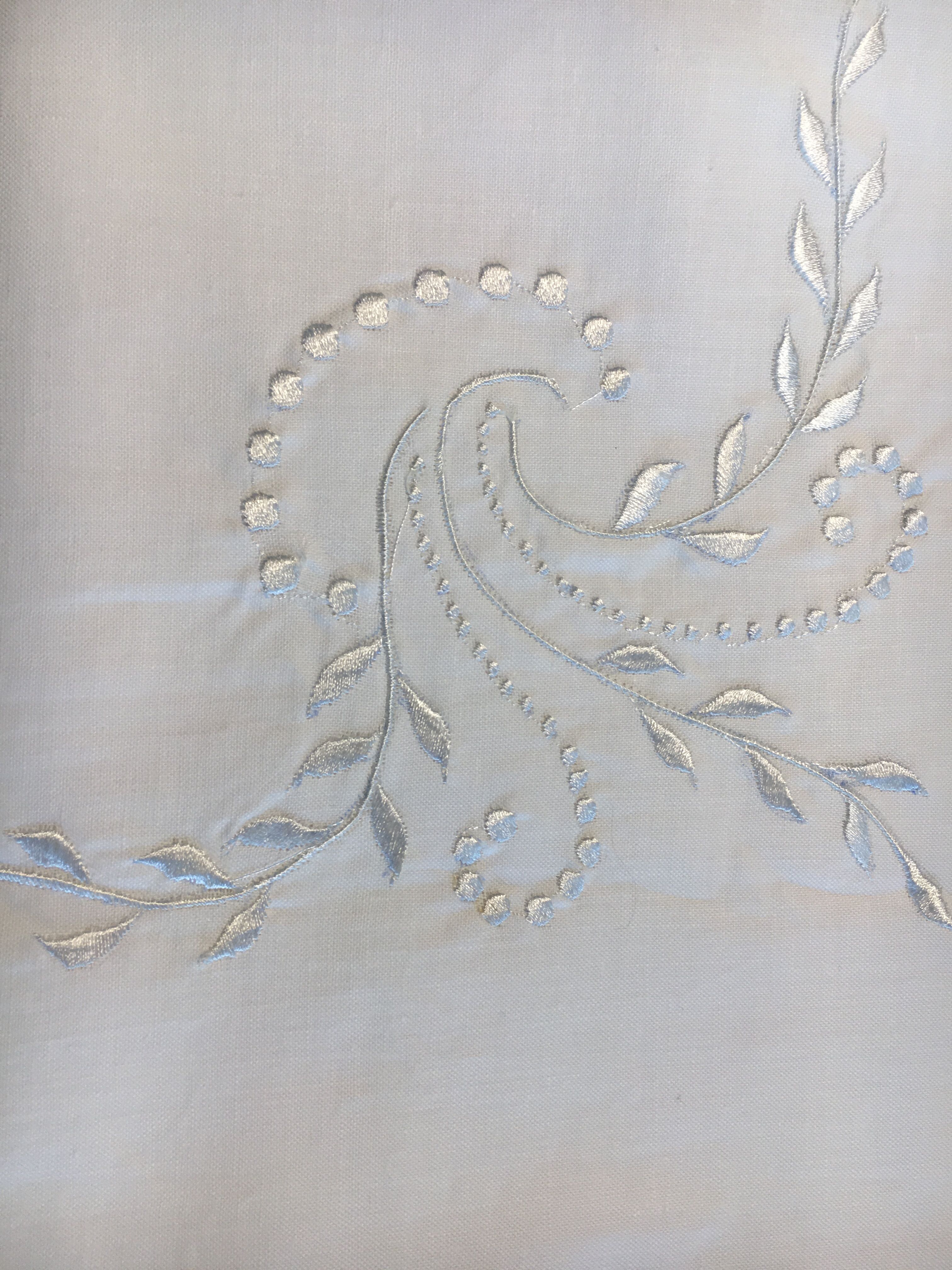 Linen white tablecloth and cotton