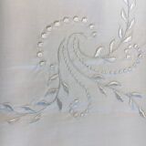 Linen white tablecloth and cotton