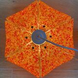 70s pendant light in orange Perspex