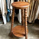 Sellette tripode en bois foncé