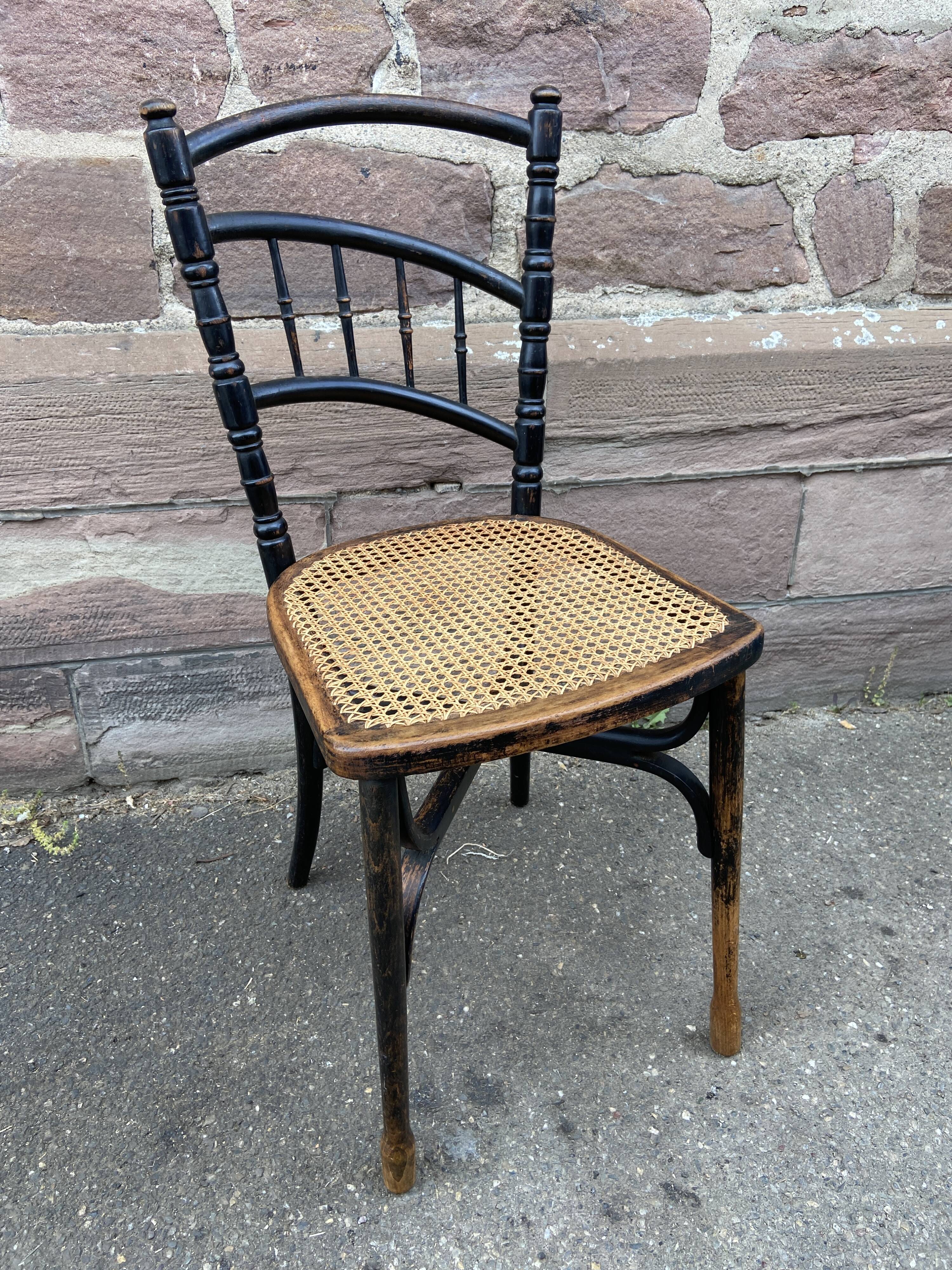 Rare Viennese bistro chair curved wood 1900