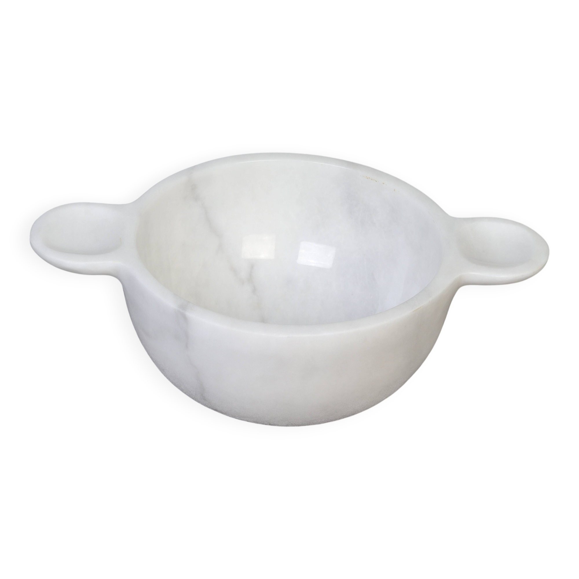 Gabriella – Bol en marbre blanc naturel avec poignées | L 32 cm L 20 cm H 10 cm