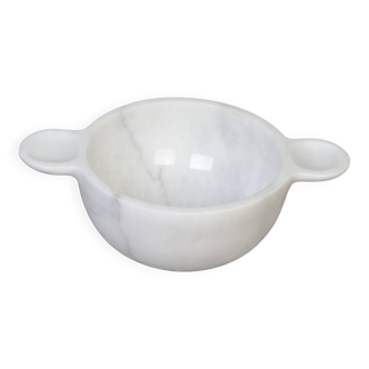 Gabriella – White Natural Marble Bowl with handles  | L 32cm W 20cm H 10cm