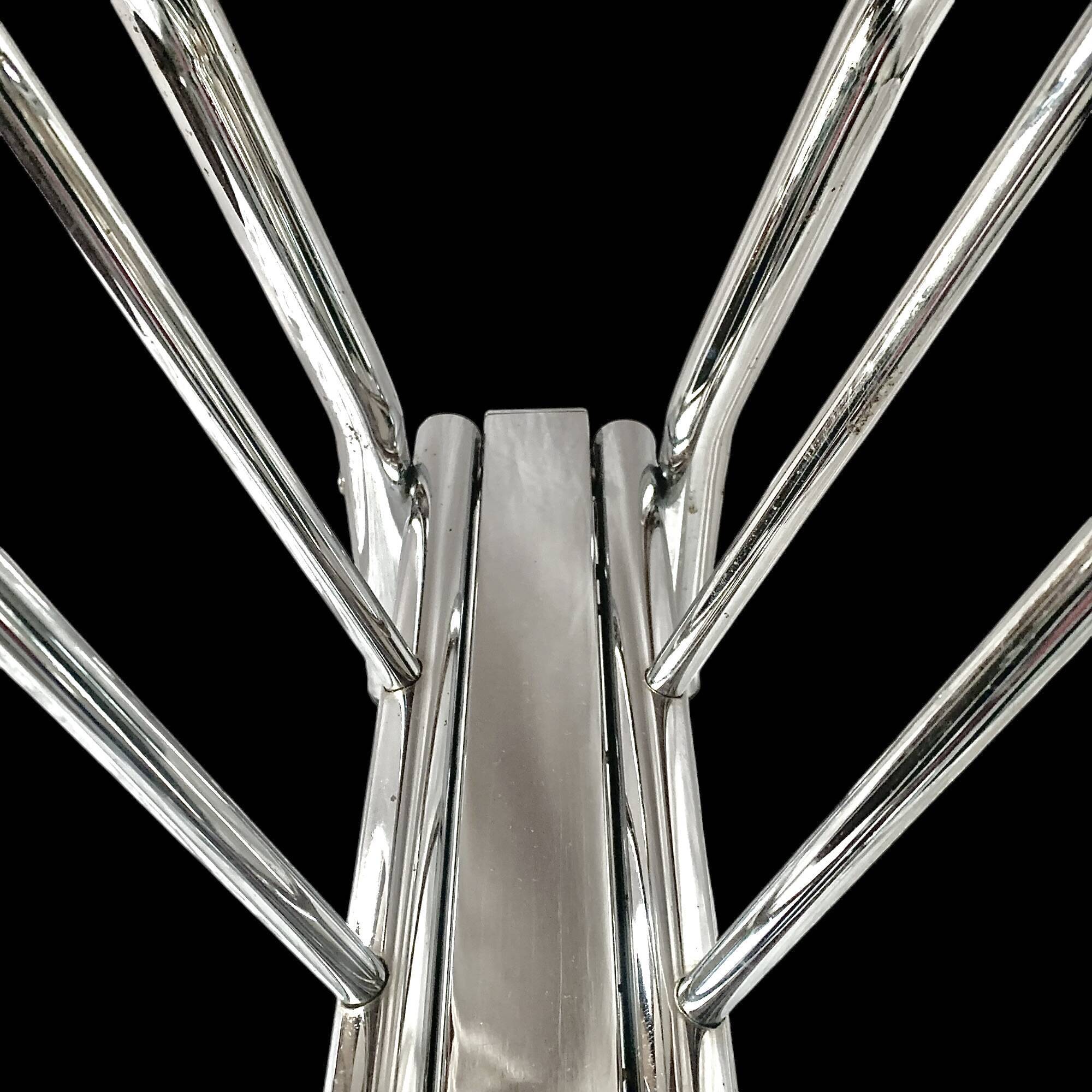 Vintage chrome metal magazine rack