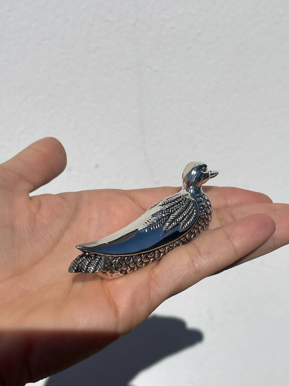 12 silver metal duck knife rests