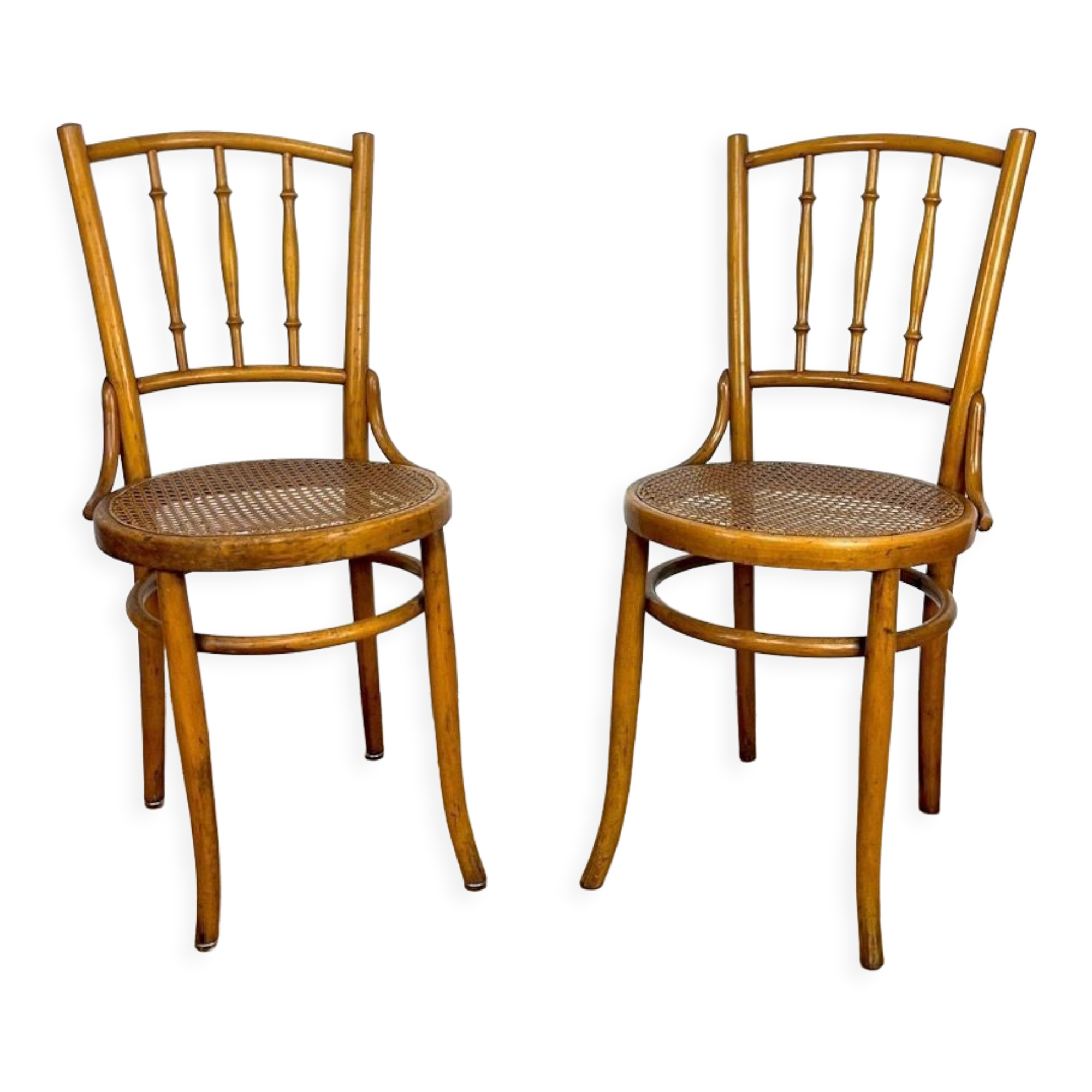 Pair of chairs bistro tanned Mundus Ungvar Ungarn 1900