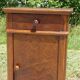 Louis Philippe bedside table in walnut and walnut burl.