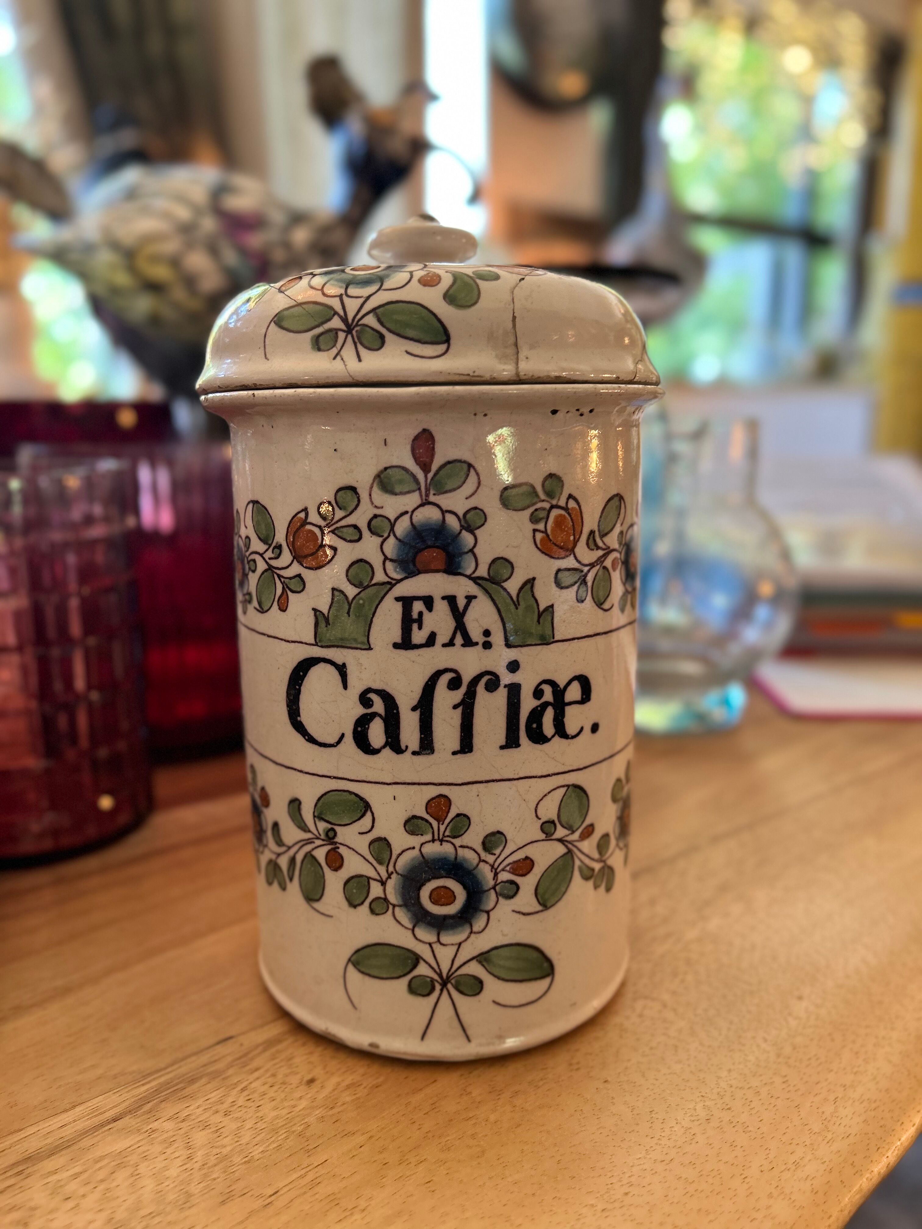 Old earthenware pharmacy pots