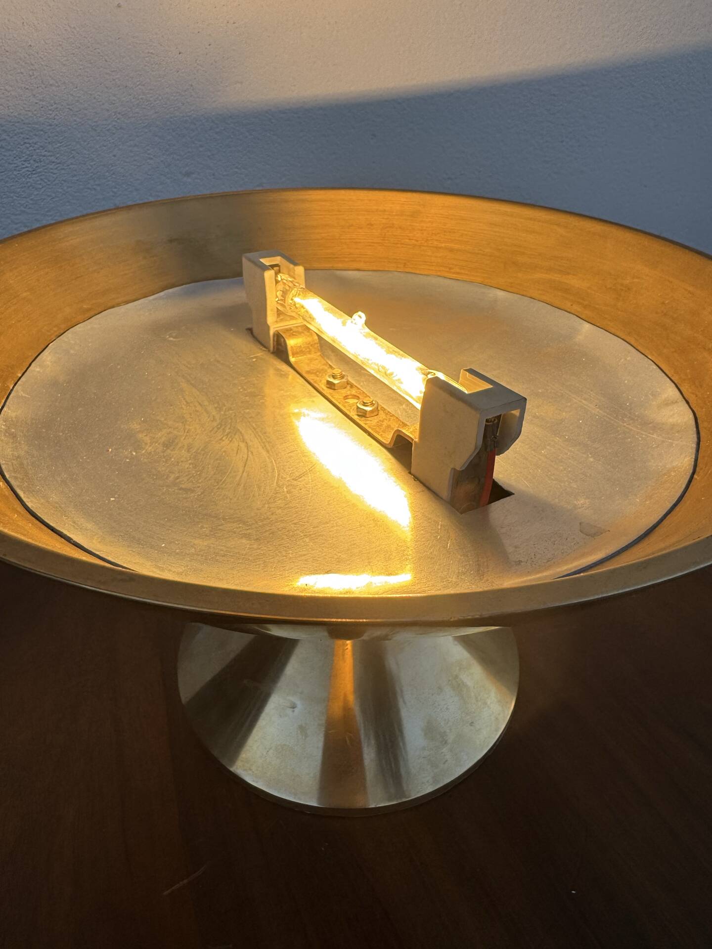 Lampe à poser halogène bronze massif années 80