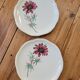 Set of 9 pink daisy dessert plates
