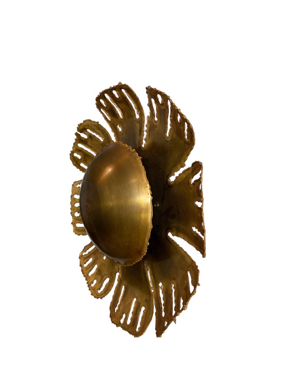 Applique Murale Fleur Vintage en Laiton par Svend Aage Holm Sørensen pour Holm Sø