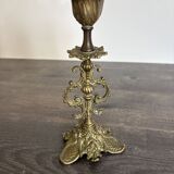 Antique chiselled bronze candlestick