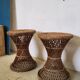 Tabouret diabolo osier vintage