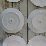 6 oyster plates 30123 porcelain white cnp france