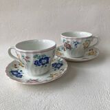 2 tasses et sous-tasses Churchill fleurs Rosetta