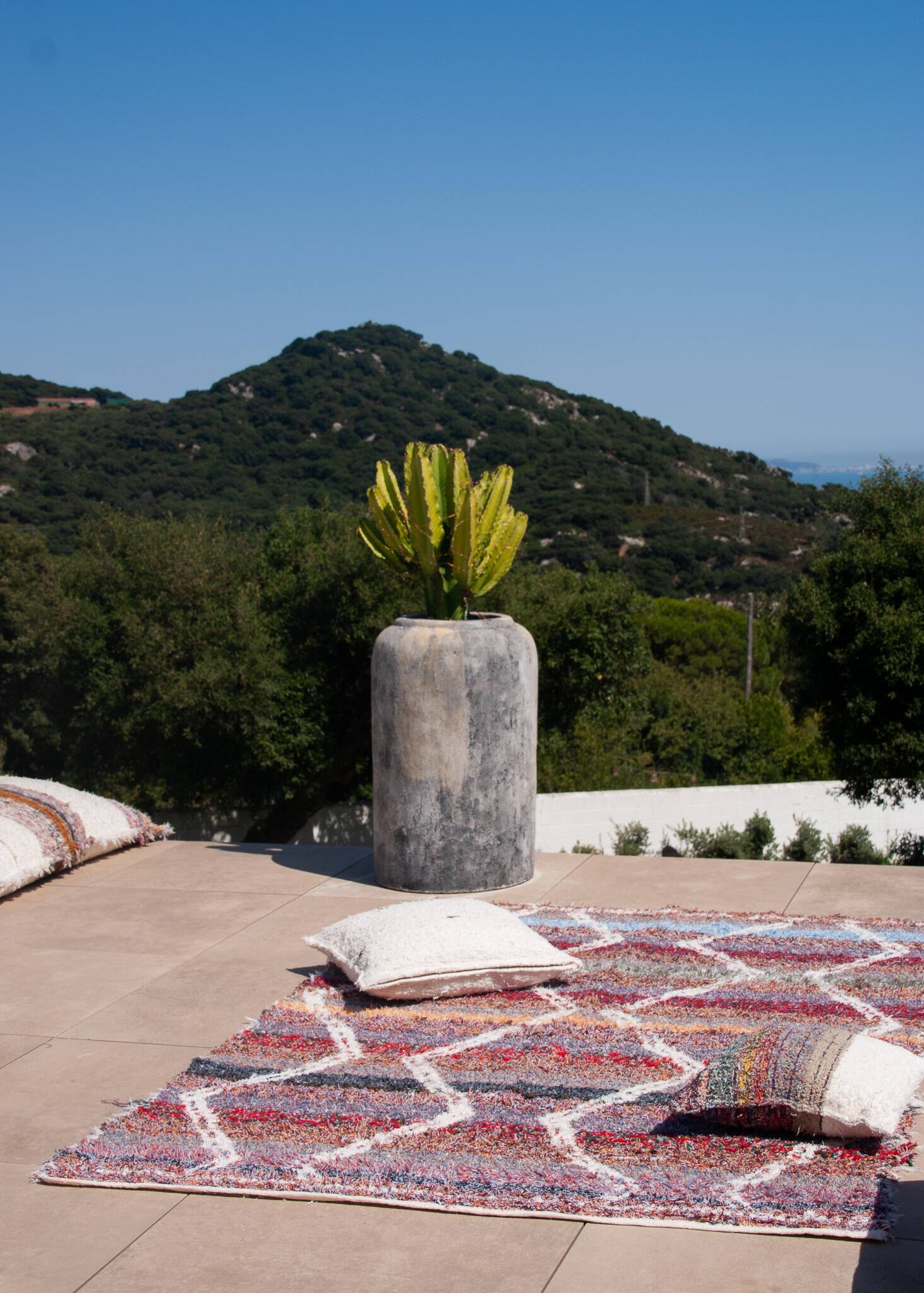 Recycled cotton handmade rug - Reversible - Multicolor