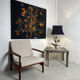Lampe florale bronze 1970