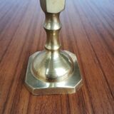 Duo of brass candle holders